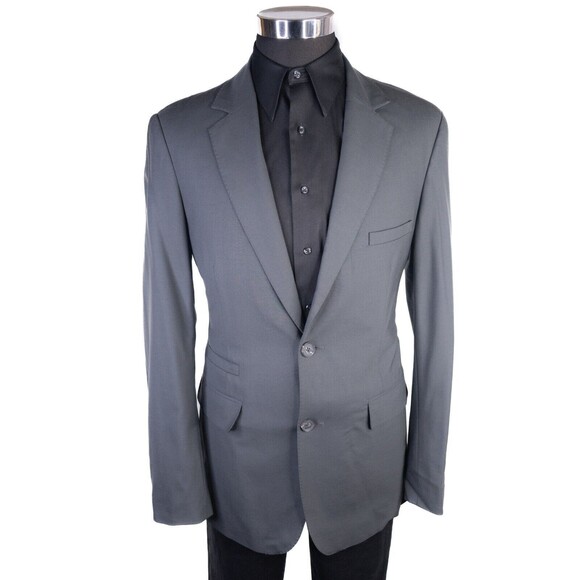 Rock & Republic Blazer 42L Gray Solid Sport Coat Suit Jacket Blazer Wool/Spandex - Picture 2 of 14